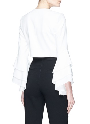 Back View - Click To Enlarge - ALICE & OLIVIA - 'Presley' ruffle sleeve cropped blazer