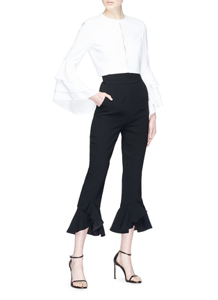 Figure View - Click To Enlarge - ALICE & OLIVIA - 'Presley' ruffle sleeve cropped blazer