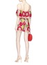 Figure View - Click To Enlarge - ALICE & OLIVIA - 'Anelle' floral guipure lace off-shoulder rompers