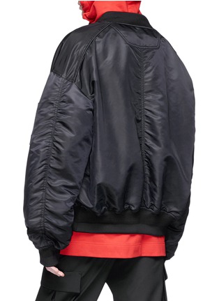 Back View - Click To Enlarge - JUUN.J - Reversible slogan embroidered bomber jacket