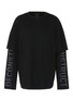 Main View - Click To Enlarge - JUUN.J - Slogan embroidered photographic print layered long sleeve T-shirt