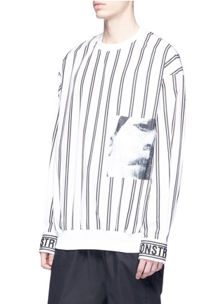 Front View - Click To Enlarge - JUUN.J - Photographic print stripe poplin sweatshirt