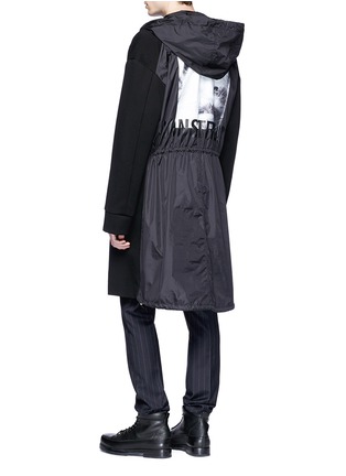 Back View - Click To Enlarge - JUUN.J - 'Construct' slogan photographic print hooded coat