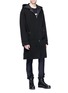 Front View - Click To Enlarge - JUUN.J - 'Construct' slogan photographic print hooded coat