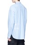 Back View - Click To Enlarge - JUUN.J - Slogan embroidered stripe shirt