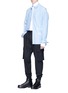 Figure View - Click To Enlarge - JUUN.J - Slogan embroidered stripe shirt