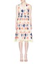 Main View - Click To Enlarge - ALICE & OLIVIA - 'Becca' hummingbird floral embroidered tulle dress