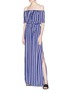 Figure View - Click To Enlarge - ALICE & OLIVIA - 'Grazi' stripe off-shoulder belted maxi dress