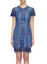 Main View - Click To Enlarge - ALICE & OLIVIA - 'Tona' crochet lace patchwork chambray dress