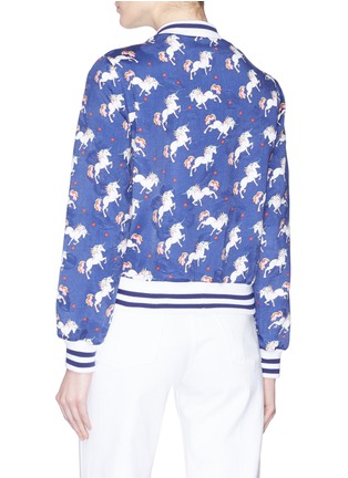 Back View - Click To Enlarge - ALICE & OLIVIA - 'Lonnie' reversible unicorn print bomber jacket