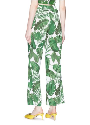 Back View - Click To Enlarge - ALICE & OLIVIA - 'Benny' palm leaf print crepe wide leg pants