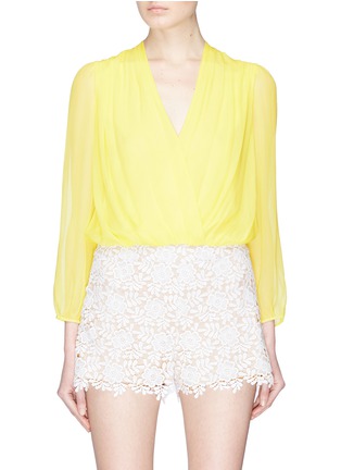 Main View - Click To Enlarge - ALICE & OLIVIA - 'Trista' cross front silk blouse