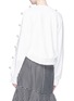 Back View - Click To Enlarge - 73437 - Faux pearl cutout sleeve cropped sweatshirt