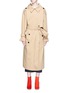 Main View - Click To Enlarge - 73437 - Buckled plunge back belted oversized trench coat