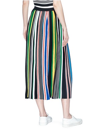 Back View - Click To Enlarge - ENFÖLD - Variegated stripe pleated rib knit skirt