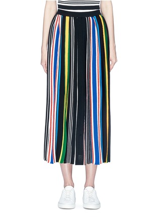 Main View - Click To Enlarge - ENFÖLD - Variegated stripe pleated rib knit skirt