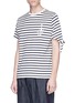 Detail View - Click To Enlarge - JW ANDERSON - 'Breton Stripe' embroidered logo unisex T-shirt
