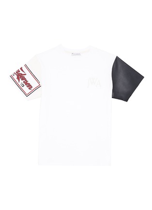 Main View - Click To Enlarge - JW ANDERSON - Logo patch colourblock sleeve unisex T-shirt