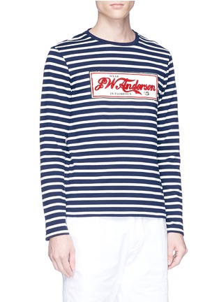 Detail View - Click To Enlarge - JW ANDERSON - 'Florence' print stripe long sleeve unisex T-shirt