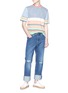 Figure View - Click To Enlarge - LOEWE - Mix stripe layered T-shirt