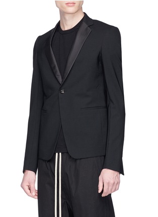 Front View - Click To Enlarge - RICK OWENS  - Virgin wool soft tuxedo blazer