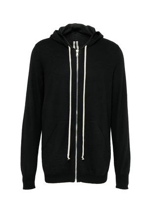 Main View - Click To Enlarge - RICK OWENS  - Cashmere knit zip hoodie