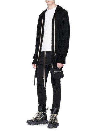 Figure View - Click To Enlarge - RICK OWENS  - Cashmere knit zip hoodie