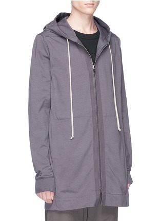 Front View - Click To Enlarge - RICK OWENS  - Heavyweight cotton zip hoodie