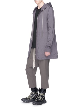 Figure View - Click To Enlarge - RICK OWENS  - Heavyweight cotton zip hoodie