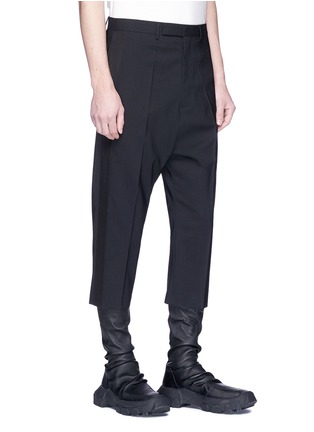 Front View - Click To Enlarge - RICK OWENS  - 'Tux Astaires' silk stripe outseam virgin wool suiting pants
