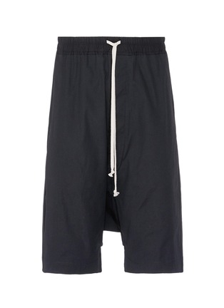 Main View - Click To Enlarge - RICK OWENS  - 'Pods' drop crotch poplin shorts