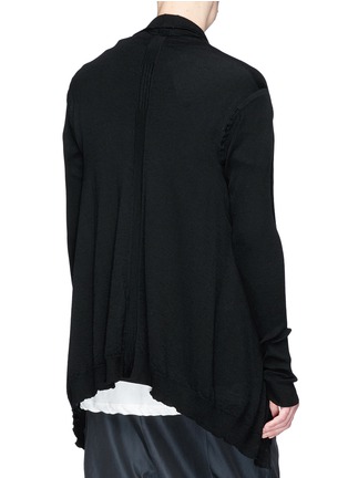 Back View - Click To Enlarge - RICK OWENS  - Virgin wool cropped cardigan