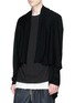 Front View - Click To Enlarge - RICK OWENS  - Virgin wool cropped cardigan