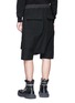 Back View - Click To Enlarge - RICK OWENS  - 'Pods' drop crotch poplin cargo shorts