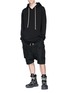Figure View - Click To Enlarge - RICK OWENS  - 'Pods' drop crotch poplin cargo shorts