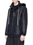 Front View - Click To Enlarge - RICK OWENS  - Retractable hood oversized windbreaker jacket
