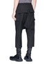 Back View - Click To Enlarge - RICK OWENS  - 'Pods' drop crotch poplin cropped cargo pants