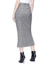 Back View - Click To Enlarge - HELEN LEE - Check plaid front vent midi pencil skirt