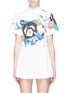 Main View - Click To Enlarge - HELEN LEE - Geometric floral bunny print cropped shirt