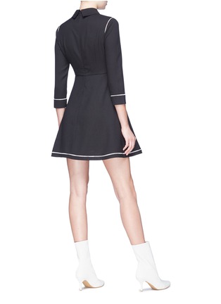 Figure View - Click To Enlarge - HELEN LEE - Geometric bunny embrodiered collar dress