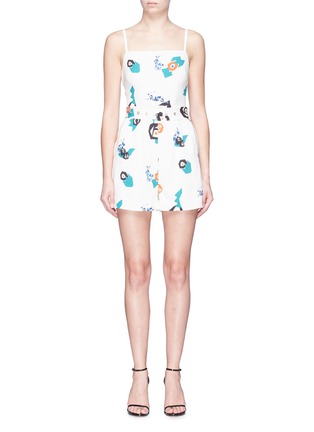 Main View - Click To Enlarge - HELEN LEE - Geometric floral bunny print rompers