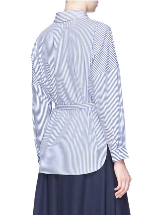 Back View - Click To Enlarge - HELEN LEE - Belted geometric bunny appliqué stripe shirt