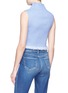 Back View - Click To Enlarge - HELEN LEE - Smocked mock neck sleeveless top