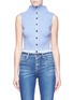 Main View - Click To Enlarge - HELEN LEE - Smocked mock neck sleeveless top