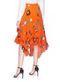Back View - Click To Enlarge - HELEN LEE - Ruffle geometric floral rabbit print skirt