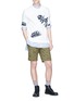 Figure View - Click To Enlarge - SCOTCH & SODA - Leaf print twill shorts