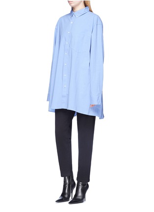 Front View - Click To Enlarge - VETEMENTS - Logo print oversized unisex shirt