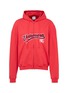 Main View - Click To Enlarge - VETEMENTS - Logo embroidered zip hoodie