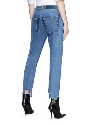 Back View - Click To Enlarge - VETEMENTS - Staggered cuff cropped unisex jeans