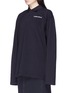 Front View - Click To Enlarge - VETEMENTS - Logo print oversized unisex long sleeve polo shirt